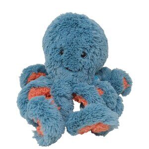 Manhattan Toy Co Plush Octopus Stuffed Animal 8" Blue & Orange Soft Cuddly #D51